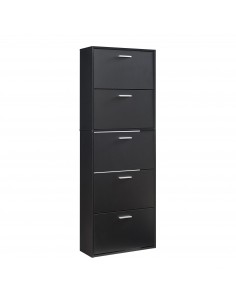 Skoskab gulv træ billigt eg egetræ garderobe entre sort