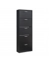 Skoskab i møbelplade H169 x B60 x D24 cm - Sort
