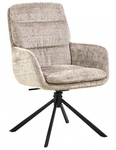 spisebordsstol med armlæn drejefod drejefunktion vippefunktion beige stof