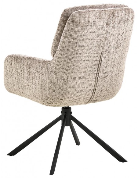 spisebordsstol med armlæn drejefod drejefunktion vippefunktion beige stof