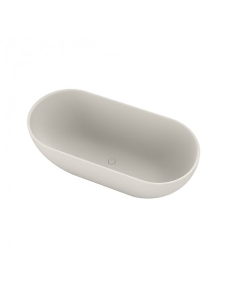 fritstående badekar mat hvid solid surface sten ovalt fristående 170