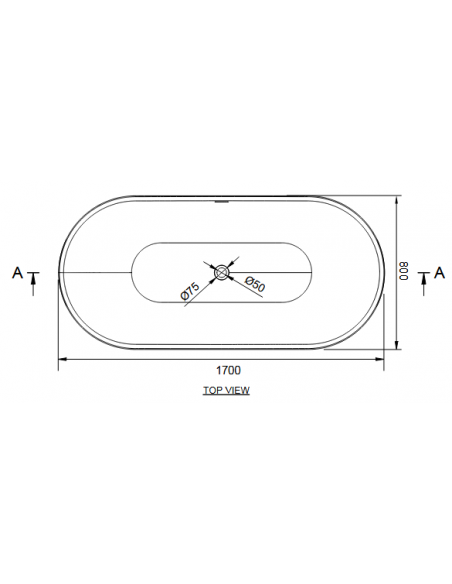 fritstående badekar mat hvid solid surface sten ovalt fristående 170