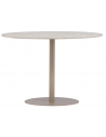 LYKKE Rundt spisebord i stål og MDF H75 x Ø110 cm - Beige/Beige marmor