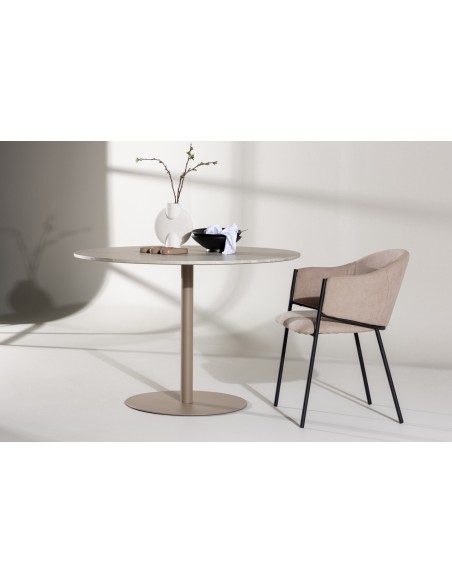 Rundt spisebord marmor beige 110