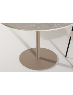 Rundt spisebord marmor beige 110 2