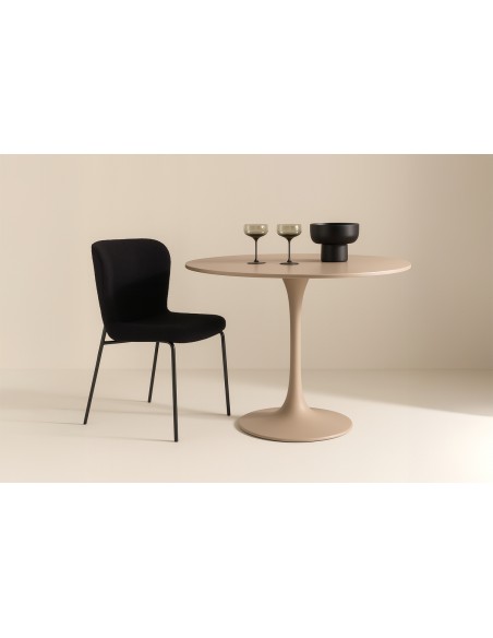 Rundt spisebord beige 100