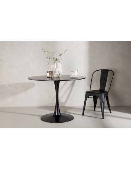Rundt spisebord sort 100