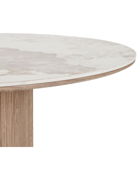 Rundt spisebord 120 beige marmor