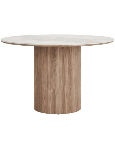 Rundt spisebord 120 beige marmor