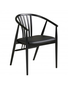 Spisebordsstol med armlæn træ sort nordisk skandinavisk dansk design eg egetræ