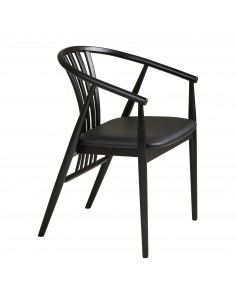 Spisebordsstol med armlæn træ sort nordisk skandinavisk dansk design eg egetræ 2