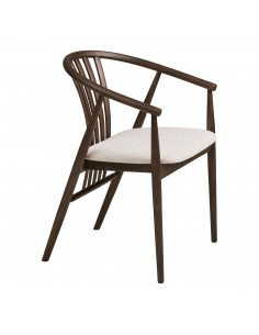 Spisebordsstol med armlæn træ stof nordisk skandinavisk dansk design eg egetræ 2