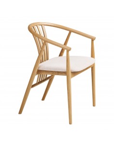 Spisebordsstol med armlæn træ stof nordisk skandinavisk dansk design eg egetræ 2