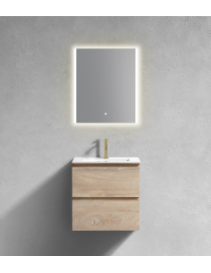 komplet badmiljø væg underskab med vask håndvask badeværelse spejl med lys led