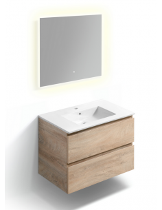 komplet badmiljø væg underskab med vask håndvask badeværelse spejl med lys led 2