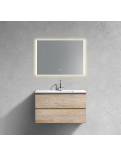 komplet badmiljø væg underskab med vask håndvask badeværelse spejl med lys led