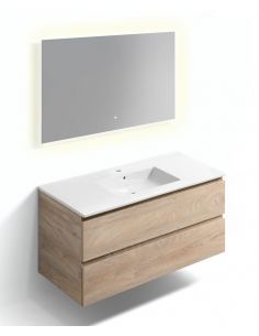 komplet badmiljø væg underskab med vask håndvask badeværelse spejl med lys led 2