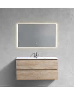 komplet badmiljø væg underskab med vask håndvask badeværelse spejl med lys led