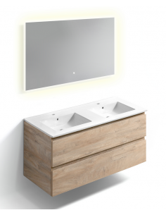 komplet badmiljø væg underskab med vaske håndvaske badeværelse spejl med lys led 2