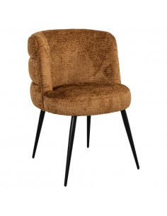 spisebordsstol cognac armlæn stof