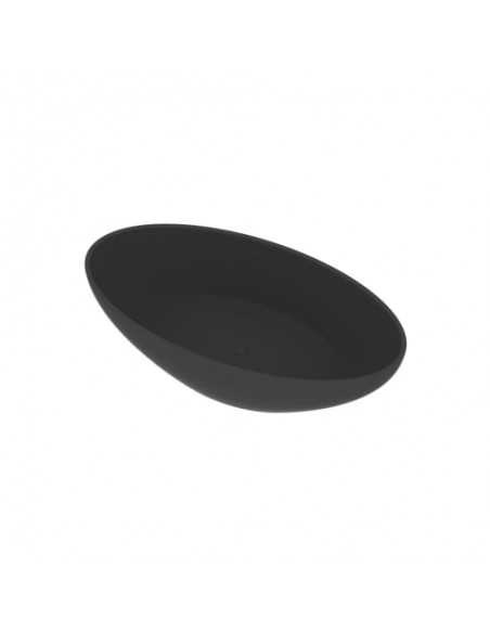 fritstående badekar mat grå solid surface sten ovalt fristående 170 180