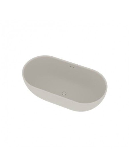 fritstående badekar mat hvid solid surface sten ovalt fristående 150