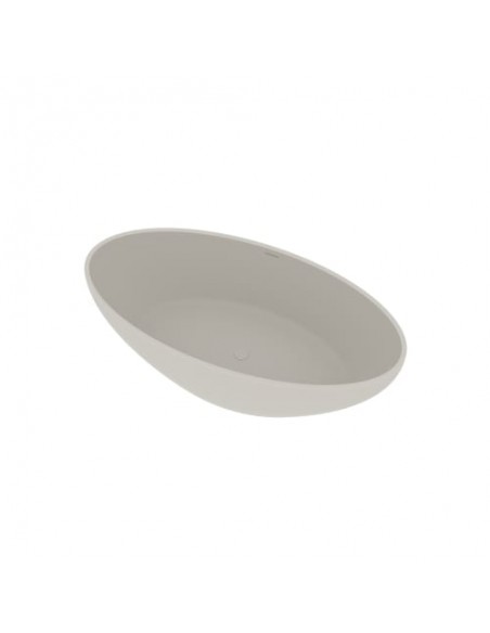fritstående badekar mat hvid solid surface sten ovalt fristående 170 180