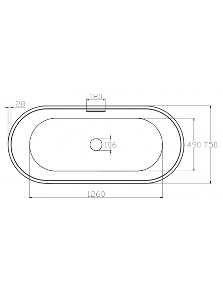 fritstående badekar mat sort solid surface sten ovalt fristående 170