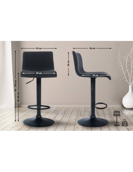 barstol stof sort billig moderne design køkken