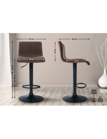 barstol stof sort billig moderne design køkken brun