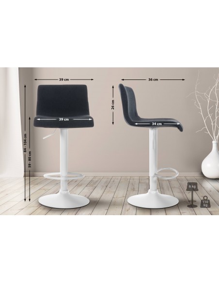 barstol stof hvid billig moderne design køkken