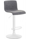 Barstol i metal og polyester H84 - 104 cm - Hvid/Lysegrå