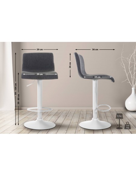 barstol stof hvid billig moderne design køkken