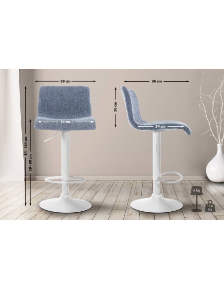 barstol stof hvid billig moderne design køkken