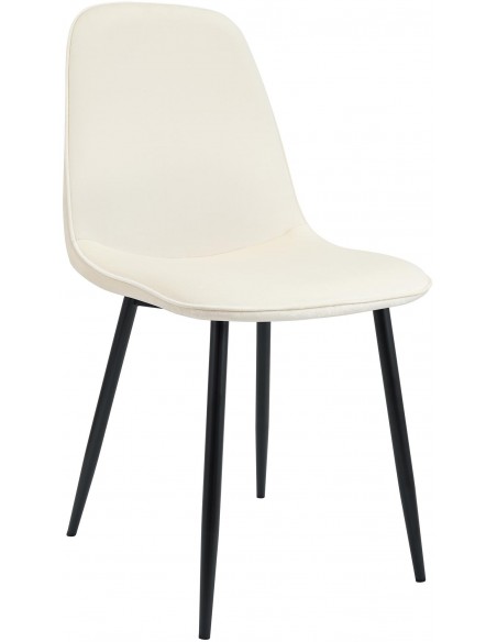 Spisebordsstol beige creme velour stof polyester