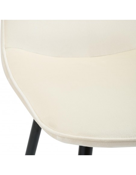 Spisebordsstol beige creme velour stof polyester