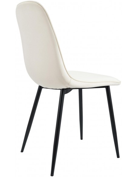 Spisebordsstol beige creme velour stof polyester