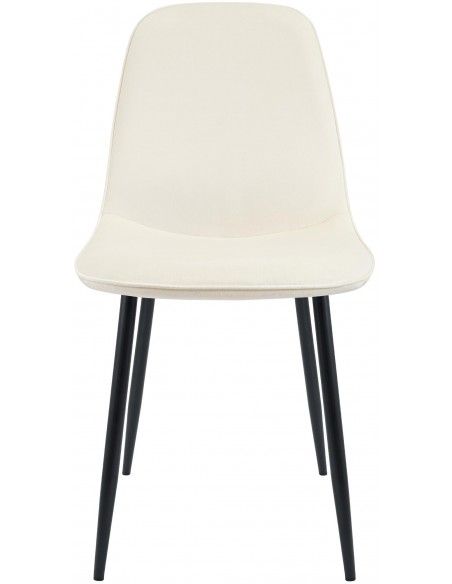 Spisebordsstol beige creme velour stof polyester