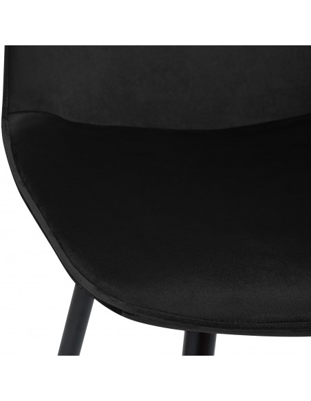Spisebordsstol sort velour stof polyester