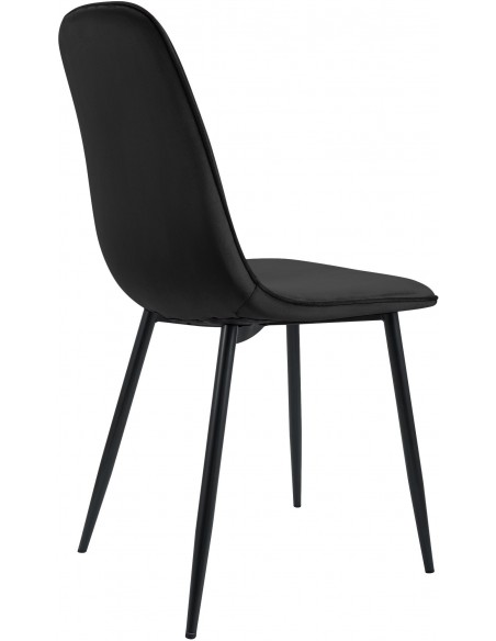 Spisebordsstol sort velour stof polyester
