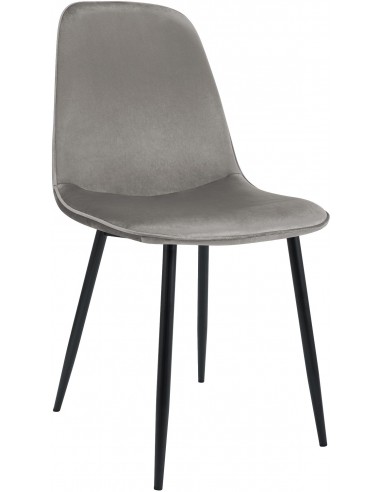 Spisebordsstol grå velour stof polyester
