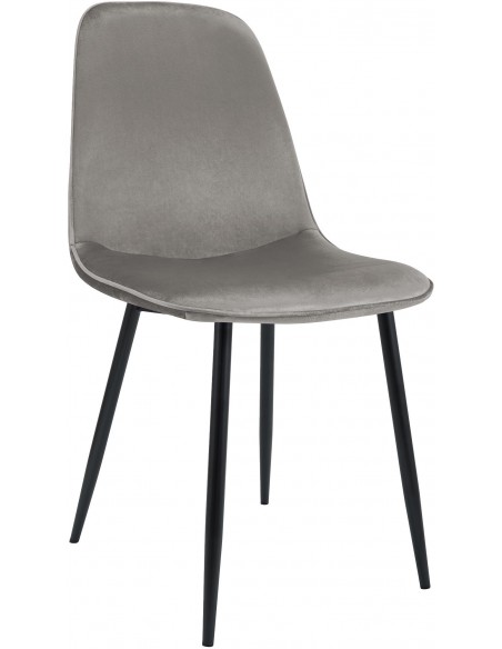 Spisebordsstol grå velour stof polyester