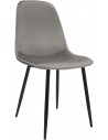 Spisebordsstol i metal og velour H88 cm - Sort/Lysegrå