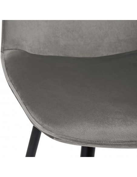 Spisebordsstol grå velour stof polyester