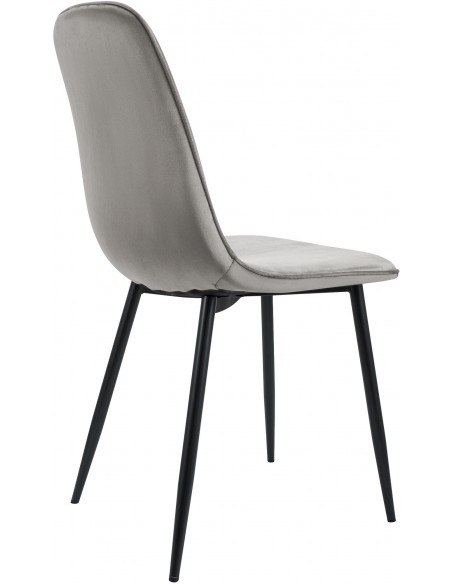 Spisebordsstol grå velour stof polyester