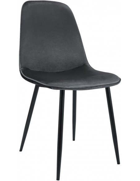 Spisebordsstol grå velour stof polyester