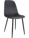 Spisebordsstol i metal og velour H88 cm - Sort/Mørkegrå