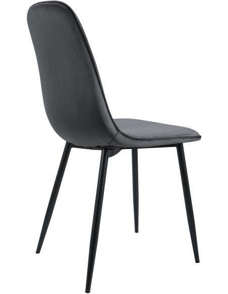Spisebordsstol grå velour stof polyester