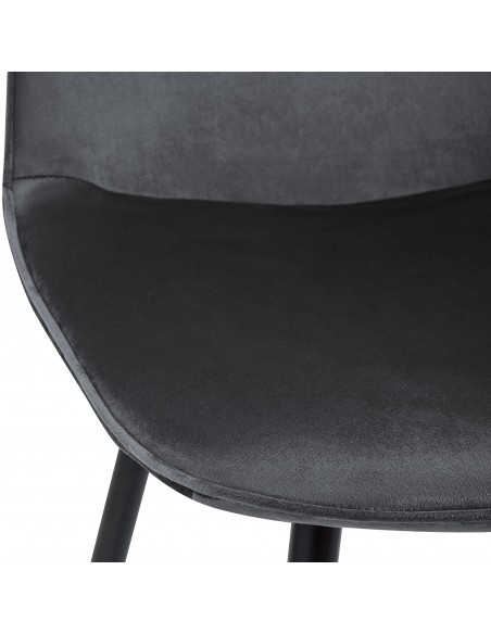 Spisebordsstol grå velour stof polyester
