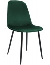 Spisebordsstol i metal og velour H88 cm - Sort/Grøn